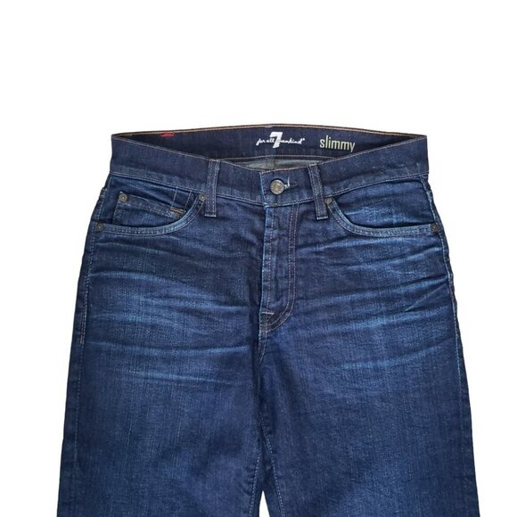 7 For All Mankind Men's Slim Jeans - Dark Blue - Picture 4 of 10